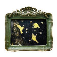 YULINKLIN 5x7 Vintage Picture Frame, Antique Green Ornate Carved 5x7,  picture