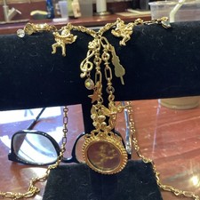 Kirks Folly Gold Tone Charm Necklace picture
