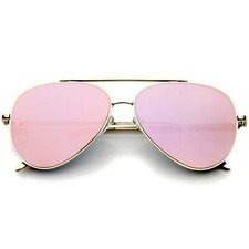Retro Modern Mirrored Flat Lens Metal Aviator Sunglasses A318 picture