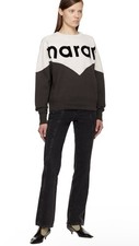 NWT Isabel Marant Étoile Houston Grey Black Logo Sweatshirt size 38 M RRP $600 picture