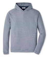 Peter Millar Pine Sugar Stripe Performance Hoodie Navy Size L NWT $155 picture