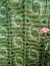 Vintage Fabric Sweden 70s Green Panton Era Space Age Retro Decorative Fabric Collectors picture