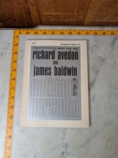 1965 Nothing Personal By James Baldwin And Richard Avedon 1st PB Edition Dell VG picture