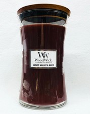 WoodWick SMOKED WALNUT & MAPLE Large Jar Candle 21.5 oz picture