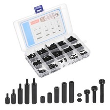 350Pcs M2 Male Female Nylon Hex Spacer Standoff Assortment Kit, Black picture
