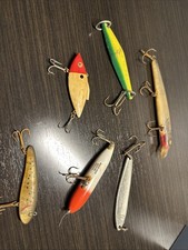 Lot Of Six Vintage Fishing Lures Scampi Coaster Heddon And More  picture