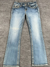 Vigoss Jeans Womens Size 29x33 Blue Denim Casual Preppy Whiskered Low Rise picture