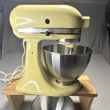 Vintage KitchenAid K45 Yellow 4.5qt Stand Mixer 250W 10-Speed w/Bowl &Wire Whip picture