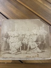 Antique Cabinet Card Photograph Baseball Team 1800s Rare Signed Gloves Bats Team picture