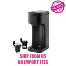 Mainstays Black Dual Brew Coffee Maker, Single Serve, Auto Shutoff, 14 oz Reserv picture