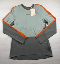 Icebreaker 200 Sonebula Baselayer Shirt Merino Wool Galaxy Moss Blaze Men M NWT picture