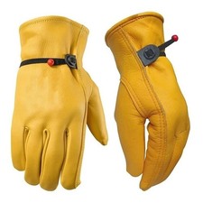 One Pair Wells Lamont Men's Leather Work Gloves Cowhide Leather, NEW picture