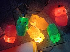 Vintage Owl patio lights. Repaired Cord As Shown  picture