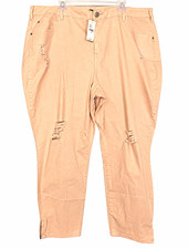 NWT Lane Bryant Size 26 Mid Rise Skinny Jeans Blush Pink Distressed picture