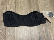 J Crew Underwire Balconette Bra In Point D’esprit Size 34B Black H6207 NEW picture