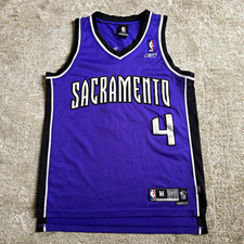 Vintage Sacramento Kings Jersey Mens Medium Chris Webber #4 Reebok NBA Purple picture
