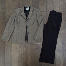 Collections for Le Suit Womens 2 Piece Pant Suit Brown Black Blazer Trousers 8 picture