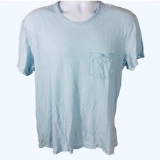 Standard James Perse Mens Light Blue Cotton Linen Pocket Tee Shirt MYH3005 Sz 2 picture