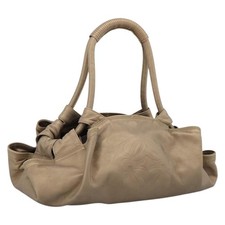 LOEWE Nappa Aire Anagram Hand Bag Leather Gold Auth 204401 picture