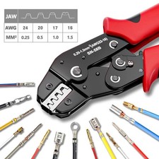 Ratchet Crimping Pliers Insulated Terminal Wire Cable Connector Crimper Tool US picture
