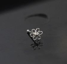 Filigree Nose Stud Flower Sterling Silver Nose Studs 925 Silver Jewelry For Girl picture