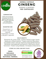 [idHerb] 100-1000 CAPSULES GINSENG Panax Ginseng NATURAL HERBAL picture