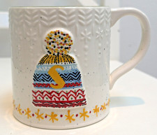 Anthropologie BUNDLED UP Monogram Letter S Coffee Mug Winter Large Tea Cup picture