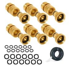 Morvat Brass Quick Connect Hose Fittings for Source Connections, 6 Pack picture