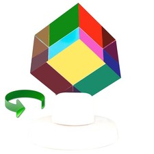 ZhuoChiMall CMY Color Cube with Rotating Stand 2.0 inch 50mm Acrylic Prism picture