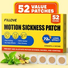 52ct Motion Sickness Patches Non-Drowsy, 72H Lasting Sea Sickness Patches Cru... picture