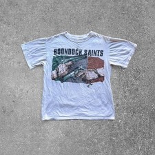 Vintage The Boondock Saints Movie Promo Shirt White Mens 90s Graphic Tee picture