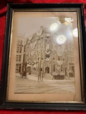 Original 1876 Antique framed image: 1876 Centennial of America, Baum Hall picture