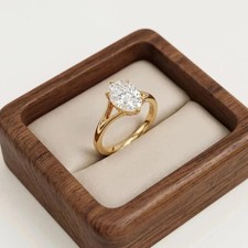 4 Ct Oval IGI EF/VS1 Lab Grown Diamond Women Engagement Ring 14k Yellow Gold picture