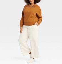 Women’s A New Day Softstreme Trending Quarter Zip Pullover Light Rust XXL NWT picture