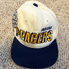 Vintage 90s Indiana Pacers Sports Specialties Snapback Hat NBA Big Logo Spellout picture
