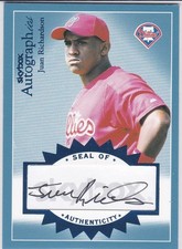 2004 Skybox Autographics 138/345 Juan Richardson  Auto picture
