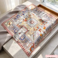 Hermès Women Vintage urban architectural print pattern Square silk scarf 35*35in picture