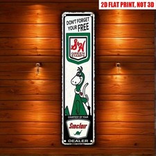 Vintage Sinclair Dino Green Stamps 16x4 Metal Sign Retro Garage Auto Home Decor picture