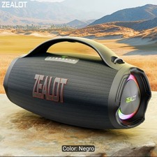 ZEALOT S89 Bluetooth Boombox Speaker LED Light AUX USB FM Black/Red picture