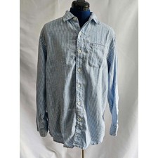 Vintage Tommy Bahama 100% Linen Blue Stripe Button Down Shirt S Coastalcore picture