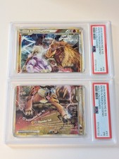 2x Pokemon HGSS Heart Gold Soul Silver Legend PSA 1 Entei & Raikou #90 #91 Holo picture
