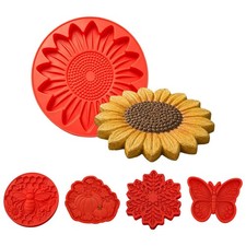 Reusable Sunflower Stepping Stone Mold, 15.7'' Round Stepping Stone Mold picture