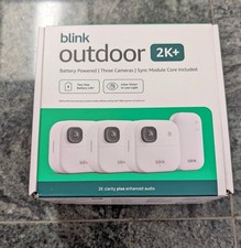 NEW BLINK OUTDOOR 2K+ WIRELESS SECURITY 3 CAMERA SYSTEM - WHITE , Factory Sealed picture