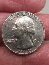 1980 Quarter Error On Liberty On Rim, Error Filled Mint Mark, Filled Die & More picture