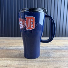 MLB Detroit Tigers Logo Navy and Orange Plastic Tumbler picture