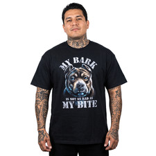 My Bark Is Not As Bad As My Bite Mens Pitbull Graphic Black Shirt New 2XL, 3XL picture