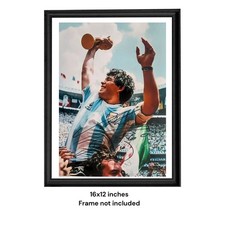 Diego Maradona Hand Signed World Cup Autograph 16x12 Photo - PSA Approved & COA picture
