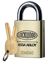 Lockwood 334B45 Padlock - NEW - Two Original Keys - 334B45/119/5KD picture