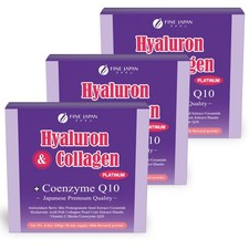 FINE JAPAN Hyaluronic Acid & Marine Collagen Powder Skin Beauty Support 3 PC picture