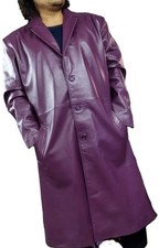 Stylish Men's Purple Trench Coat With 100% Soft Lambskin Casual wear Trench Coat picture